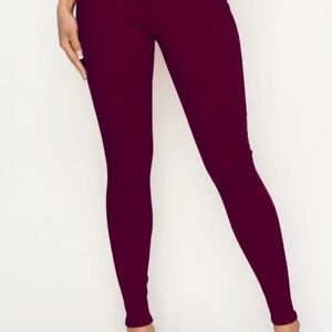 Burgundy High-Waisted Skinny Jeans